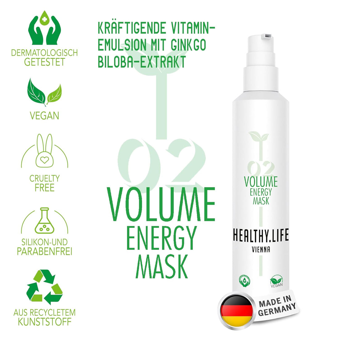 HEALTHY.LIFE VIENNA Volume Energy Mask 200ml - Fülle und Volumen für feines Haar