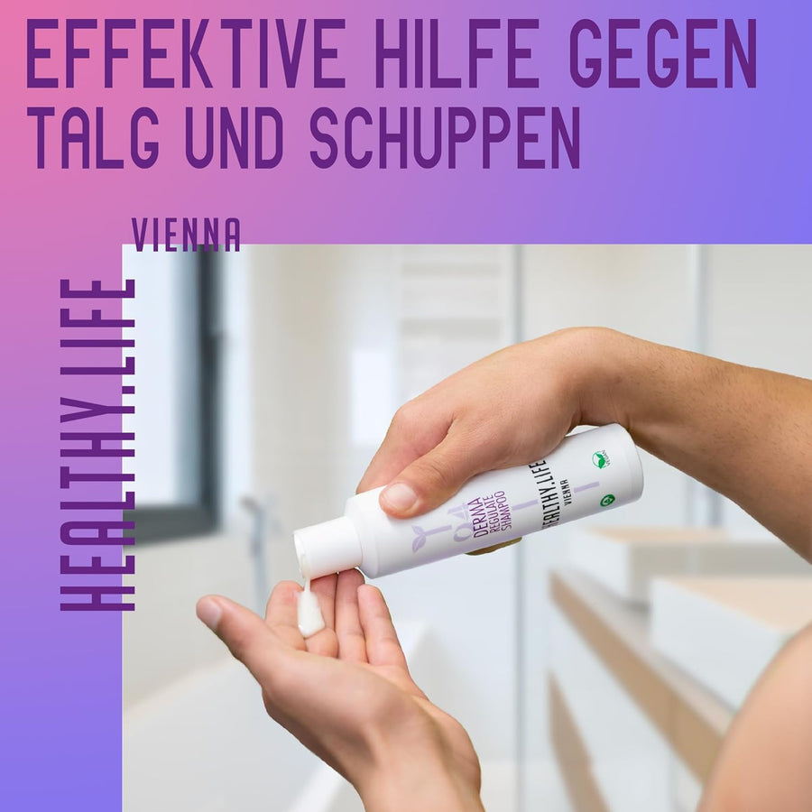 HEALTHY.LIFE VIENNA Derma Regulate Shampoo 200ml mit Zink & Salicylsäure - Anti Schuppenshampoo für juckende Kopfhaut