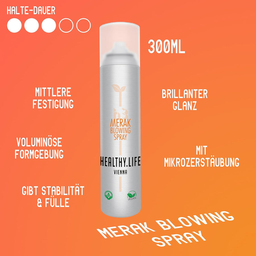 HEALTHY.LIFE VIENNA Merak Blowing Spray 300ml - Hairspray for Natural, Bouncy Hold