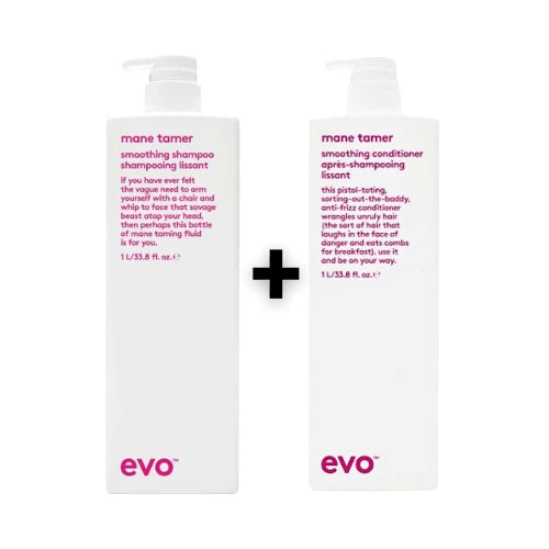 Evo Set Mane Tamer Smoothing Shampoo 1000ml + Mane Tamer Smoothing Conditioner 1000ml - HauptSacheShop
